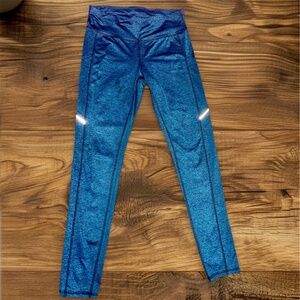 RBX Active Women’s Navy Athletic Leggings – Stretchy & Reflective Detail